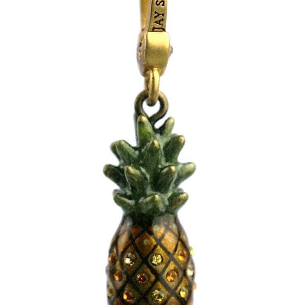JAY STRONGWATER CHARM PINEAPPLE SWAROVSKI CRYSTALS NEW NO BOX